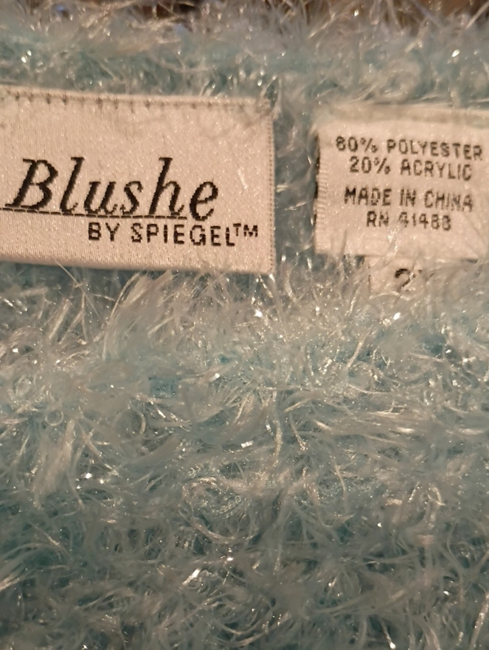 Blushe By Spiegel Mint Green, Silver and White Sweater
